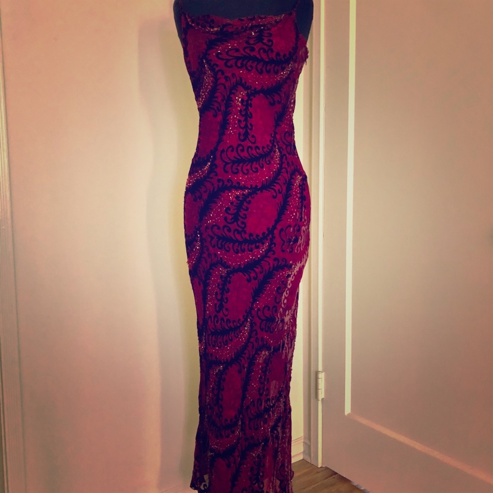 Fabulous Sue Wong Nocturne burnout velvet dress